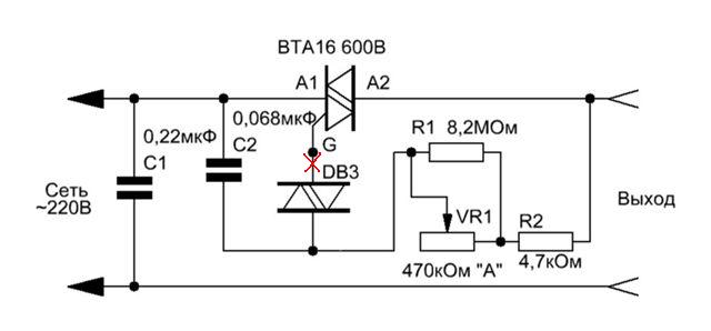 Btb16 600bw схема включения BTA16 600 Схема включения описание